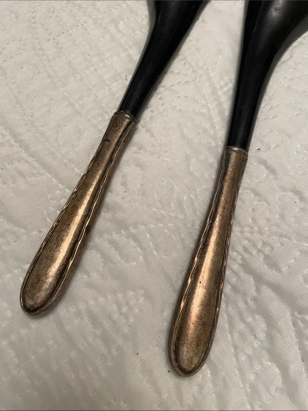 Vintage MCM Salad Servers Serving Utensils Kitchen Gadgets Silver Plated Handles